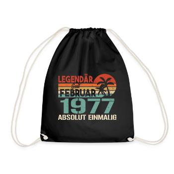 Cadeau d’anniversaire - Vintage février 1977 - Sac de sport léger - noir - Devant
