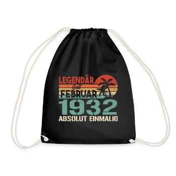 Cadeau d’anniversaire - Vintage février 1932 - Sac de sport léger - noir - Devant