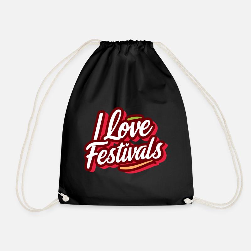 Ich Liebe Festivals - Turnbeutel - Schwarz