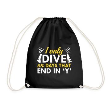 Diving I Only Dive - Drawstring Bag - black - Front