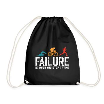 failure is when you stop trying triathlon - Sac de sport léger - noir - Devant