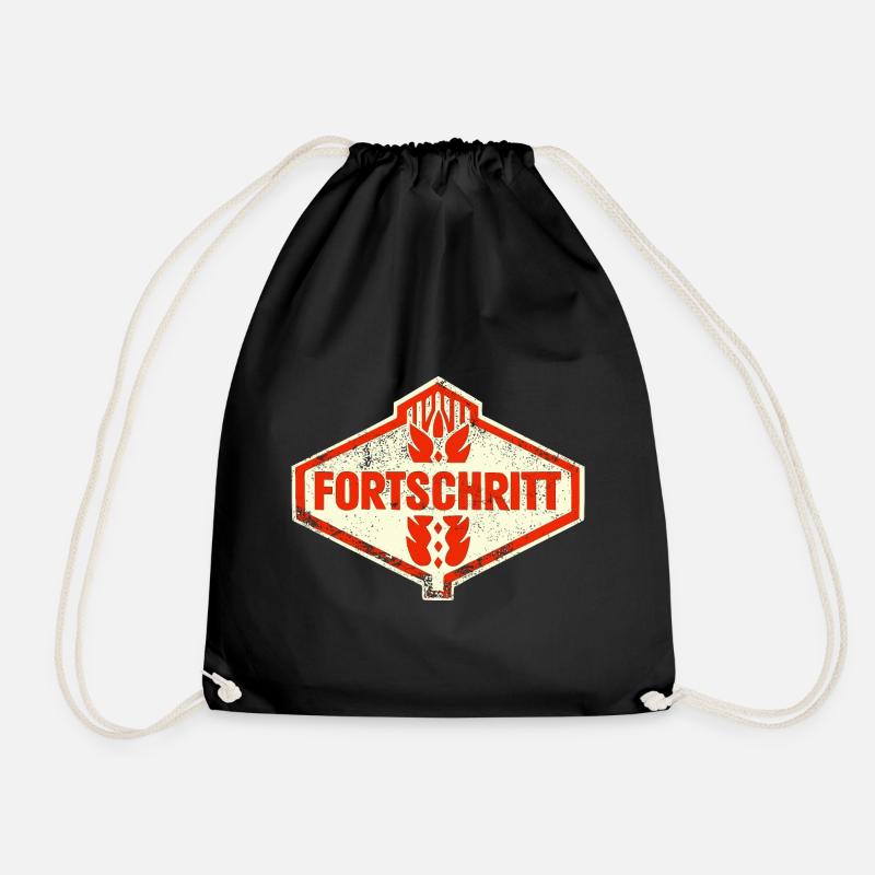 DDR FORTSCHRITT Retro Logo Ostalgie LPG - Turnbeutel - Schwarz