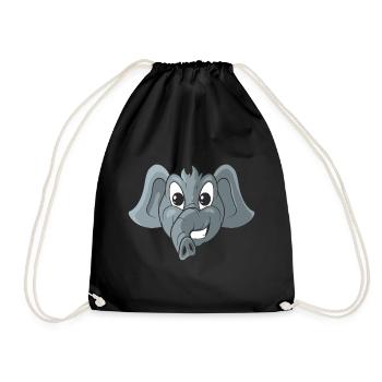 Cute elephant - Drawstring Bag - black - Front