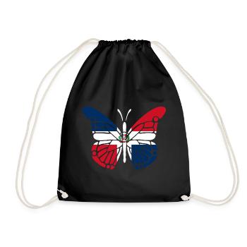 Dominikanische Republik Flagge Domrep Geschenk - Turnbeutel - Schwarz - Vorne