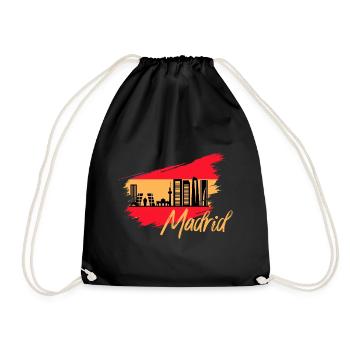 Skyline de drapeau espagne Madrid - Sac de sport léger - noir - Devant