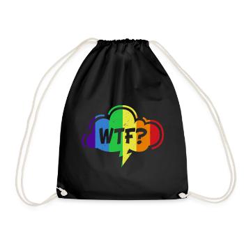 WTF Rainbow Graphic - Drawstring Bag - black - Front