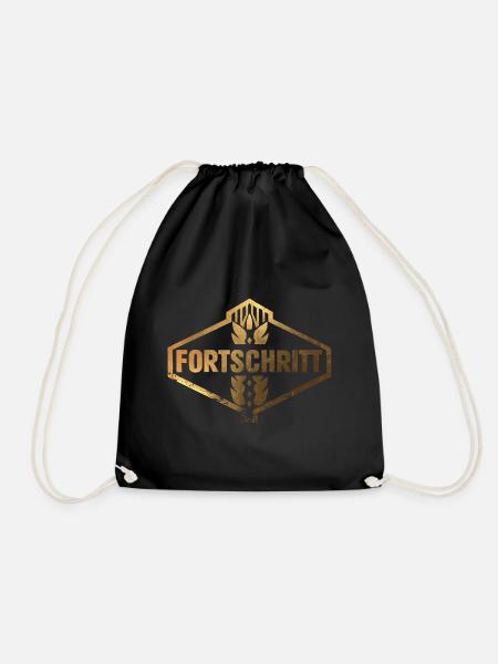 FORTSCHRITT DDR Landmaschinen Vintage Gold - Turnbeutel - Schwarz