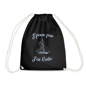 Je peux pas j'ai Voile idée cadeau - Sac de sport léger - noir - Devant