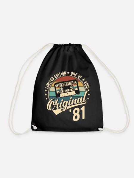 Original 1981 Vintage Geburtstag Retro Geschenk - Turnbeutel - Schwarz