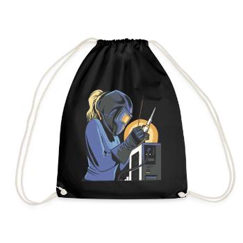 Welder outfit for welders - Drawstring Bag - black - Front