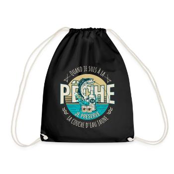 Pêche - Pêcheur Apéro Humour - Sac de sport léger - noir - Devant