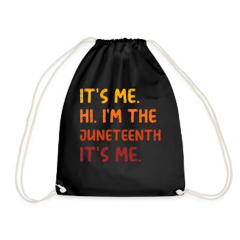 Juneteenth black story cool sayings humor - Drawstring Bag - black - Front