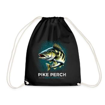 zander, fishing, predatory fish, fish - Drawstring Bag - black - Front