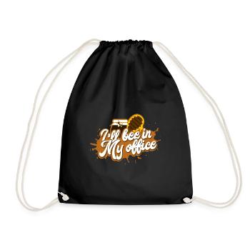 Funny beekeeping saying: I ́ll Bee In My Office - Drawstring Bag - black - Front