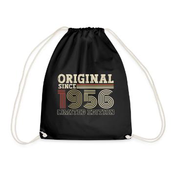 Original seit 1956 Jahrgang Geburtstag Geschenk - Turnbeutel - Schwarz - Vorne