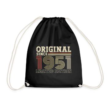 Original since 1951 vintage birthday gift - Drawstring Bag - black - Front