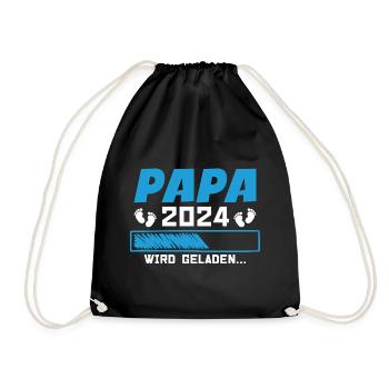 Dad 2024 Dad-to-be Loading 2024 - Drawstring Bag - black - Front