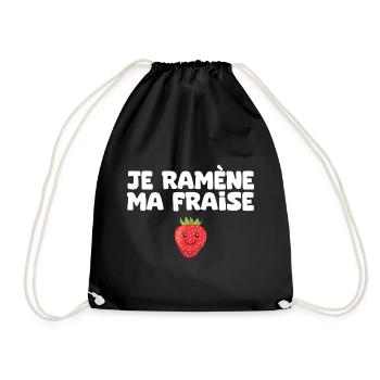 Je ramène ma fraise printemps - Sac de sport léger - noir - Devant
