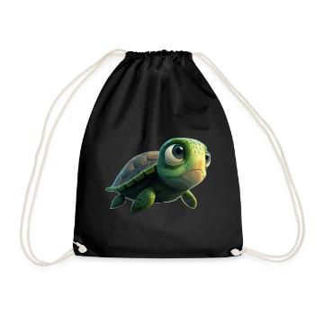 Schildkröte - Turnbeutel - Schwarz - Vorne