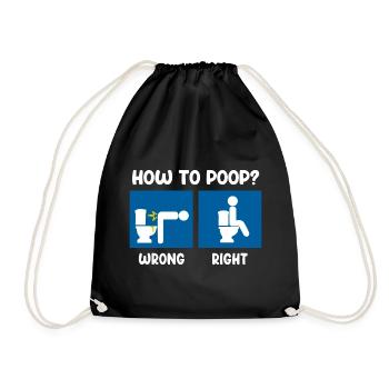 Comment faire caca graphique drôle - Sac de sport léger - noir - Devant