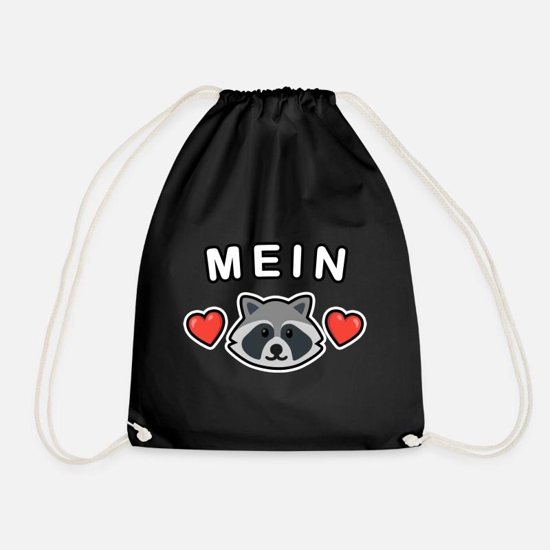 Mein Waschbär ❤️ - Turnbeutel - Schwarz