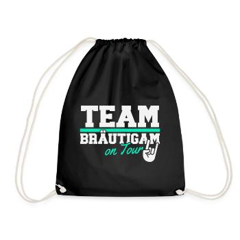 Team Bräutigam Junggesellenabschied - Turnbeutel - Schwarz - Vorne