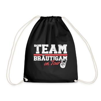 Team Bräutigam Junggesellenabschied - Turnbeutel - Schwarz - Vorne