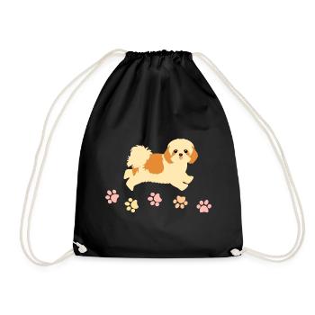 Empreintes Shih Tzu et pattes - Sac de sport léger - noir - Devant