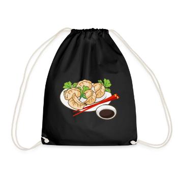 Dumplings Teller - Turnbeutel - Schwarz - Vorne