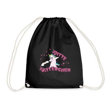 Bitte Weitergehen Einhorn Style - Turnbeutel - Schwarz - Vorne