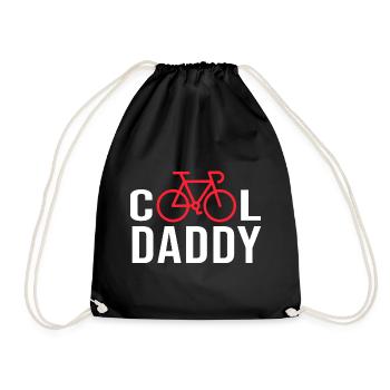 Bike bike cool daddy sport father's day - Drawstring Bag - black - Front