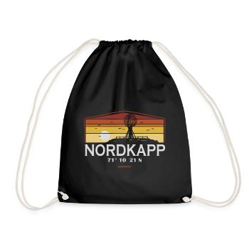 Nordkap Norwegen, Nordkapp - Turnbeutel - Schwarz - Vorne