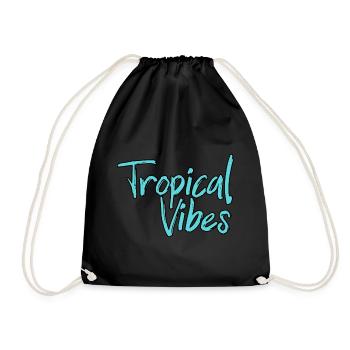 vacances d'été, sous les tropiques, bonnes ondes - Sac de sport léger - noir - Devant