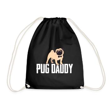 Pug Daddy Gift - Turnbeutel - Schwarz - Vorne