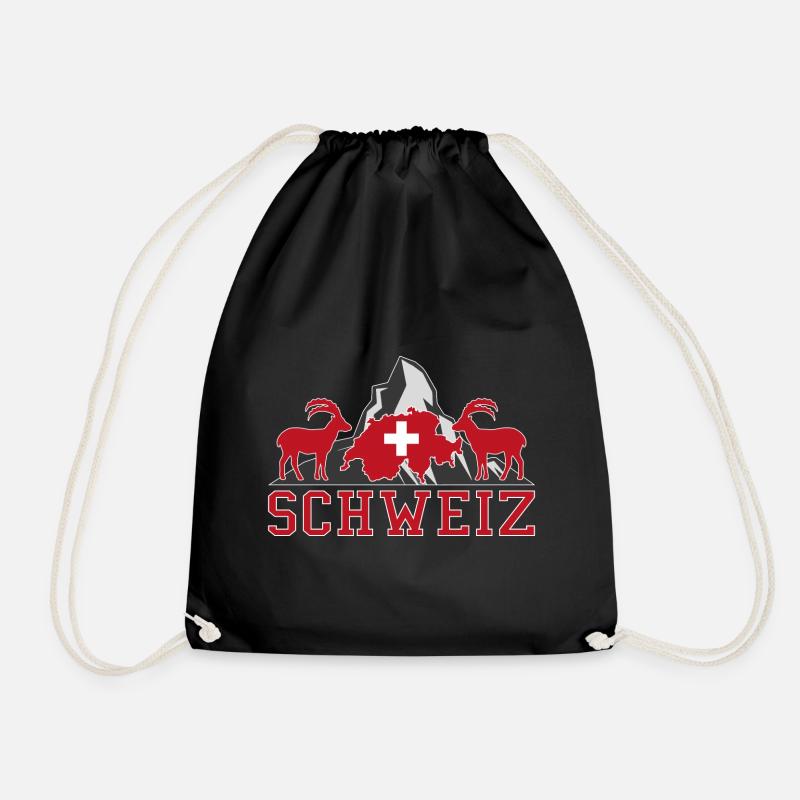 Schweiz - Turnbeutel - Schwarz
