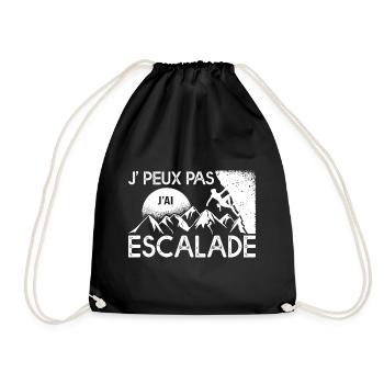 J'peux pas j'ai ESCALADE cadeau escalade bloc - Sac de sport léger - noir - Devant