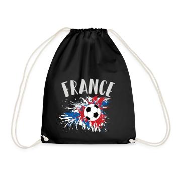 Drapeau français grunge avec ballon de football - Sac de sport léger - noir - Devant