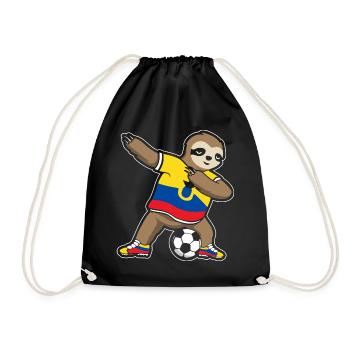 Fußballfan Faultier Fußball Ecuador - Turnbeutel - Schwarz - Vorne