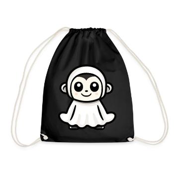Singe Halloween Bande Dessinée Fantôme - Sac de sport léger - noir - Devant