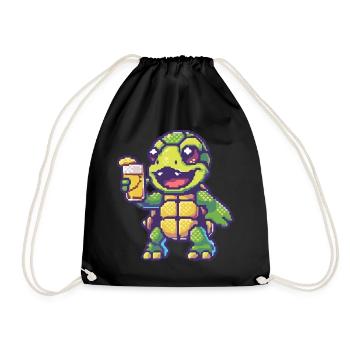 Bière Turtle Pixel - Sac de sport léger - noir - Devant
