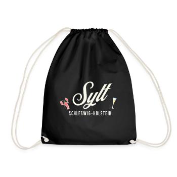 Sylt – lobster, sun, foam in a glass - Drawstring Bag - black - Front