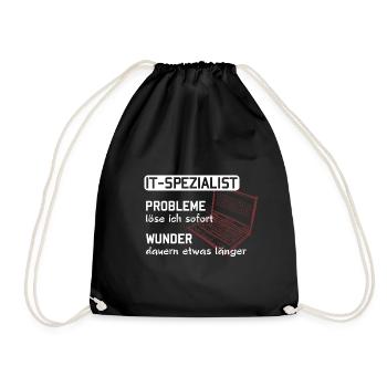 IT Spezialist - Computer Informatiker Geschenk - Turnbeutel - Schwarz - Vorne