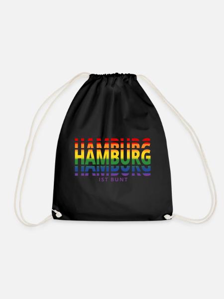 LGBTQ Hamburg ist bunt Geschenkidee - Turnbeutel - Schwarz