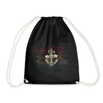 Ancre rétro Vintage - Sac de sport léger - noir - Devant