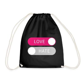 Love On Hate Off Button Liebe an Hass aus Geschenk - Sac de sport léger - noir - Devant
