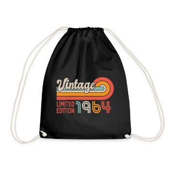 1964 Birthday Born in 1964 - Drawstring Bag - black - Front