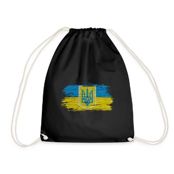 Ukraine Flaggen Design mit den Nationalfarben - Turnbeutel - Schwarz - Vorne