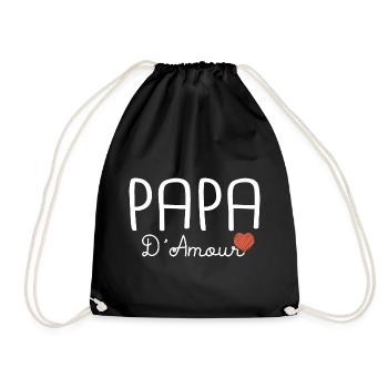 papa d amour T shirt famille - Sac de sport léger - noir - Devant
