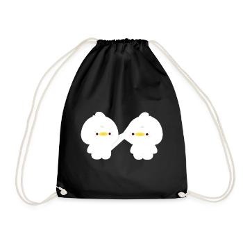 Duck Couple - Drawstring Bag - black - Front