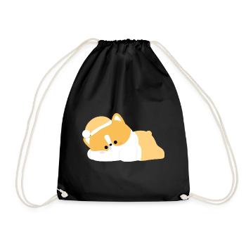 Corgi fatigué - Sac de sport léger - noir - Devant